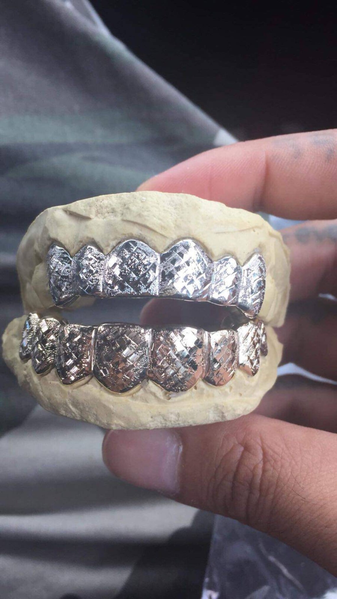 Diamond dust diamond cut custom grillz silver 10K GOLD Etsy