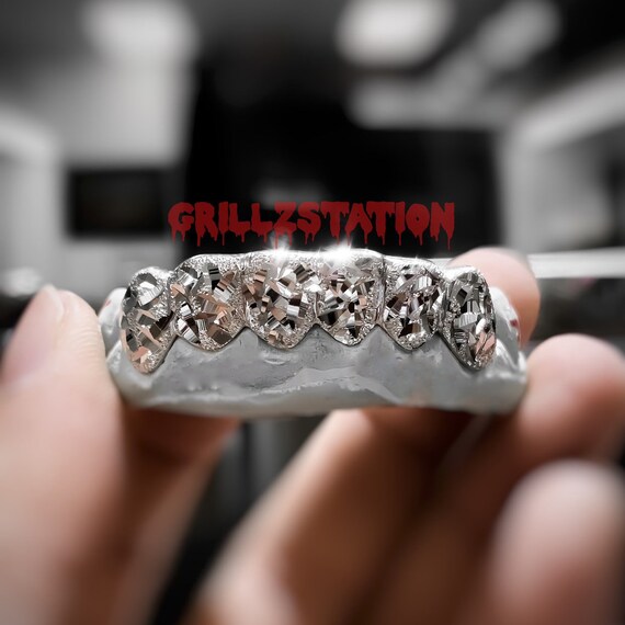Custom Grillz Mirror diamond Cut / Iceberg Cut with Diamond Etsy