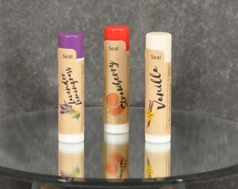 All Natural Bees Wax Lip Balm / Cherry / Vanilla / Lavender Chamomile / Iced Pineapple / Bubblegum