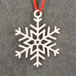 Adorno de copo de nieve blanco de 1,6&quot; / Impreso en 3D