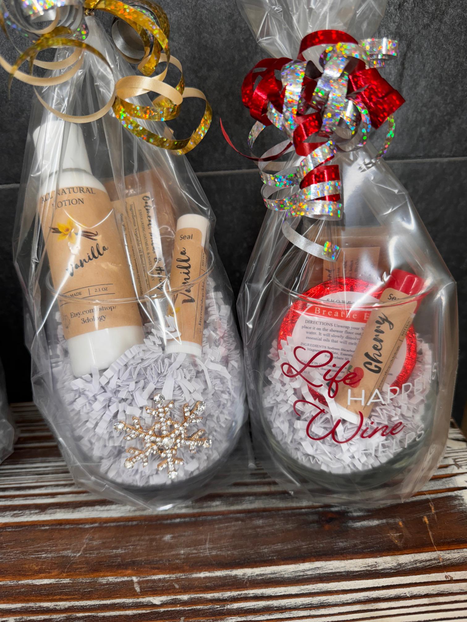 Wine Glass Gift Basket / Skincare Gift Set / White Elephant Gift / Teacher  Gift / Coworker Gift / Housewarming Gift / Birthday - Etsy