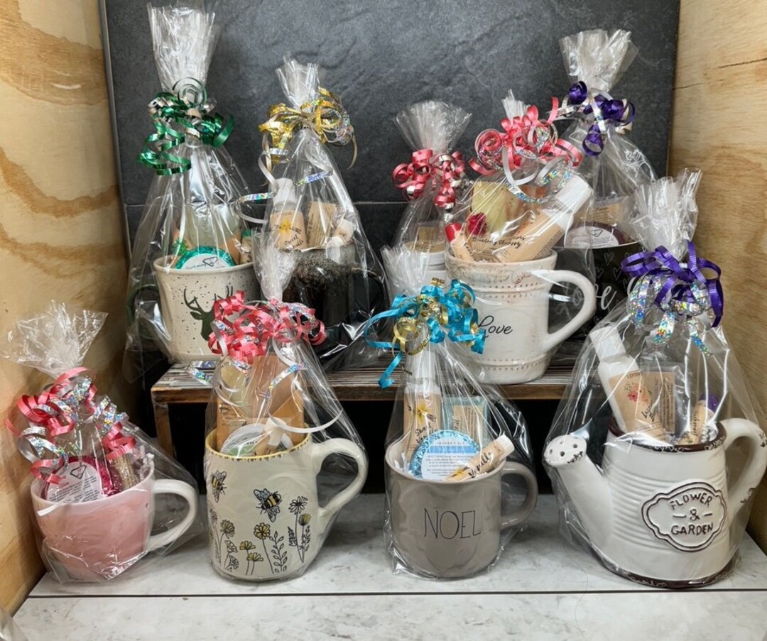 Coffee Mug Gift Basket / Skincare Gift Set / White Elephant / Teacher