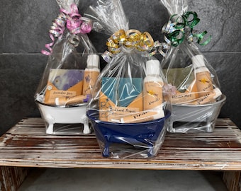 Entzückender Badewannen Seifenhalter Geschenkkorb / Bar Seifenhalter / Hautpflege Geschenk Set / Weißer Elefant Geschenk / Lehrer Geschenk / Mitarbeiter Geschenk