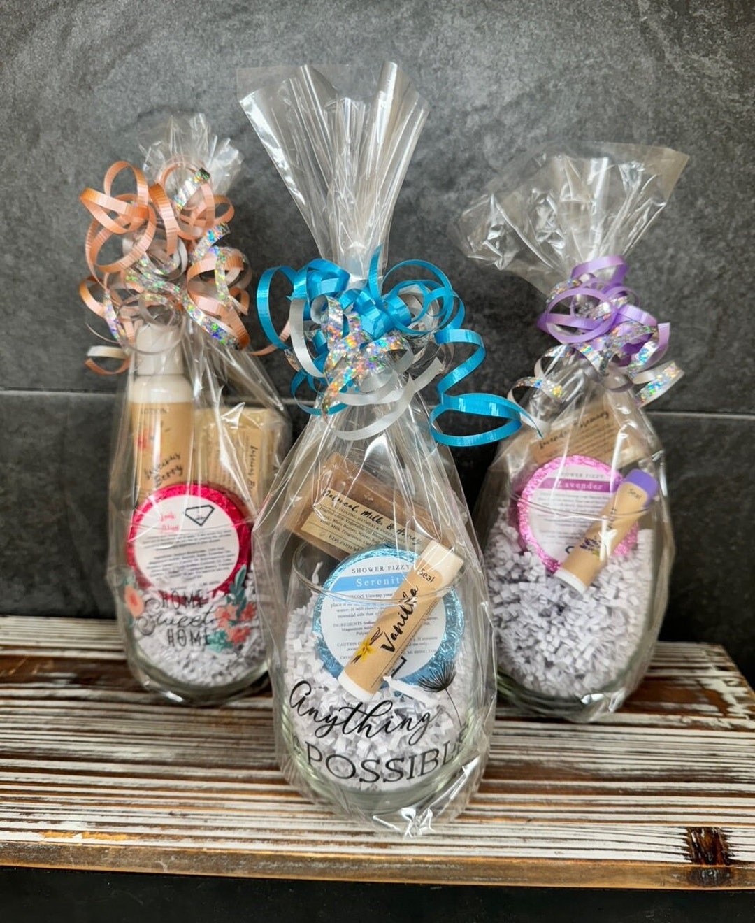 Wine Glass Gift Basket / Skincare Gift Set / White Elephant Gift