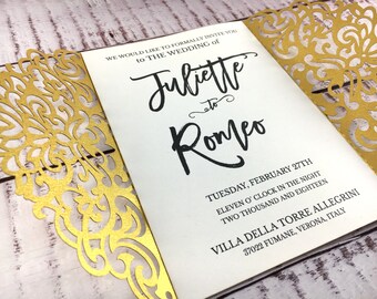 laser cut wedding invitation etsy