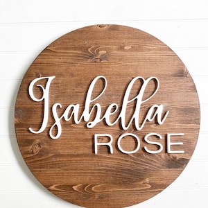 3D Nursery Name Round