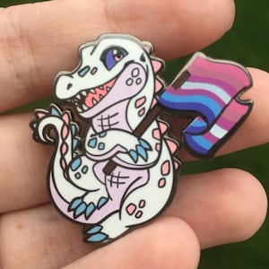 Fursona Pins Bigender Pride Crocodile