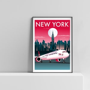 Virgin Atlantic New York Print | Virgin Atlantic New York Poster | Virgin Atlantic New York Kunst