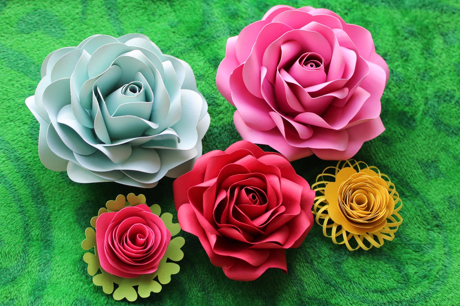 Cricut Rose Paper Flower Template Set . Printable template. Etsy