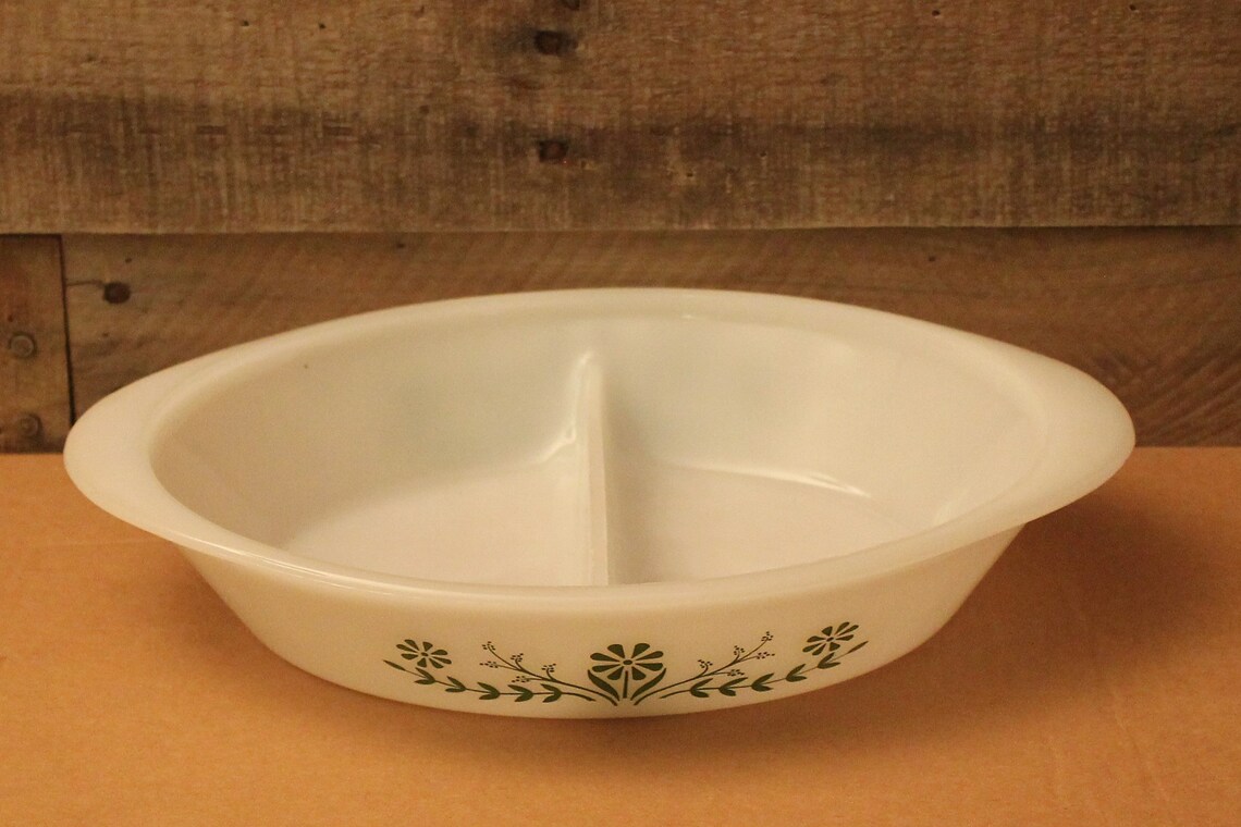 Vintage Glasbake Divided Casserole Dish Etsy