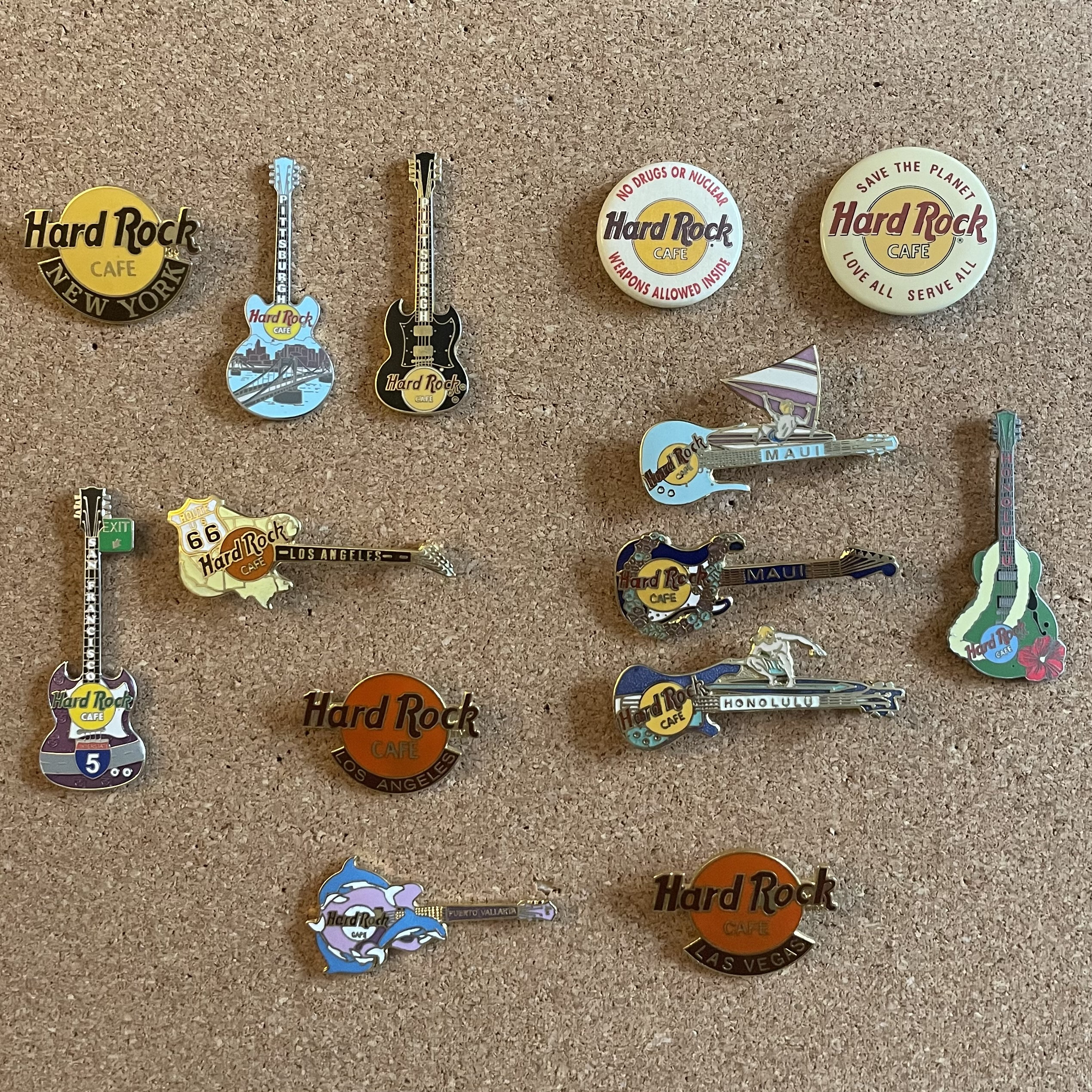 Hard Rock Cafe Pins.