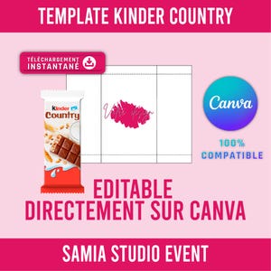 Modello Canva Modello Kinder Country | Cancelleria scaricabile | Etichette, Inviti e Decorazioni da Stampare | Modello scaricabile