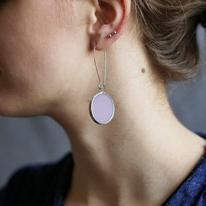 Pendientes de vitral con forma de círculo, joyería minimalista colorida