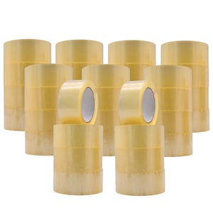 Clear Packing Tape - 2&quot; in. x 60 Yards Per Roll - Strong Heavy-Duty Industrial Shipping Box Packaging Tape for Moving, Office, & Storage.