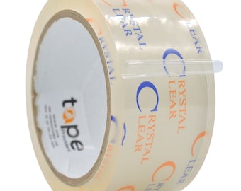 Crystal Clear See-Through Packing Tape – 110 yds. for Carton Sealing Shipping, and Protection, Label Covering, Lamination, and Outdoor Uses.