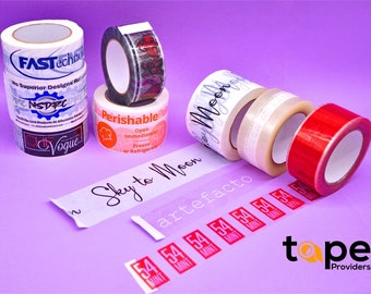 Custom Printed Tape with Your Logo - 3 inch x 108 feet (2 Cases - 24 Rolls Each)