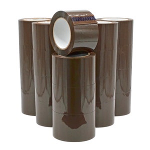 Tan Packing Tape - 3&quot; in. x 110 Yards Per Roll - Strong Heavy-Duty Industrial Shipping Box Packaging Tape for Moving, Office, & Storage.