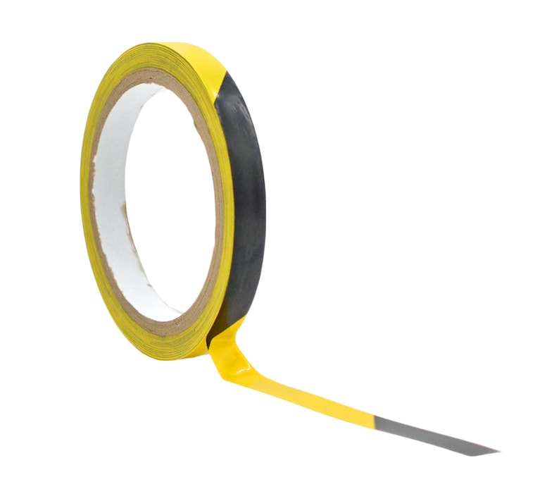 Black and Yellow Hazard Tape: High-Visibility Safety Marking 1/2 inch