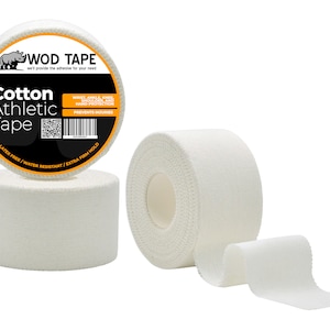 White Cotton Athletic Tape: Latex-Free Self-Adhesive (Pack of 3)