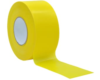 Barricade Caution Flagging Non-Adhesive Tape - 3 inch x 1000 ft. - Bright Yellow for Workplace Safety, Marking Boundaries & Hazardous Areas.