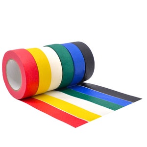 General Purpose Masking Tape, 1 inch x 60 yds. Painters Tape for Fun DIY Arts and Crafts, Labeling, Writable & Decorations. Rainbow
