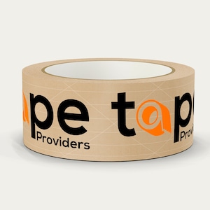 20 ROLLS Custom Printed Water Activated Packing Tape. 3 inch x 450 ft. - For Shipping, Moving, & Storage. Personalized with Logo.
