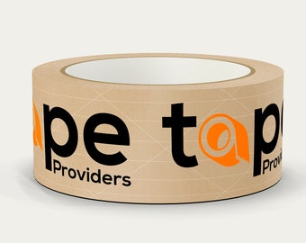 Custom Printed Kraft Packing Tape – Water Activated, Personalized Logo (20 Rolls)