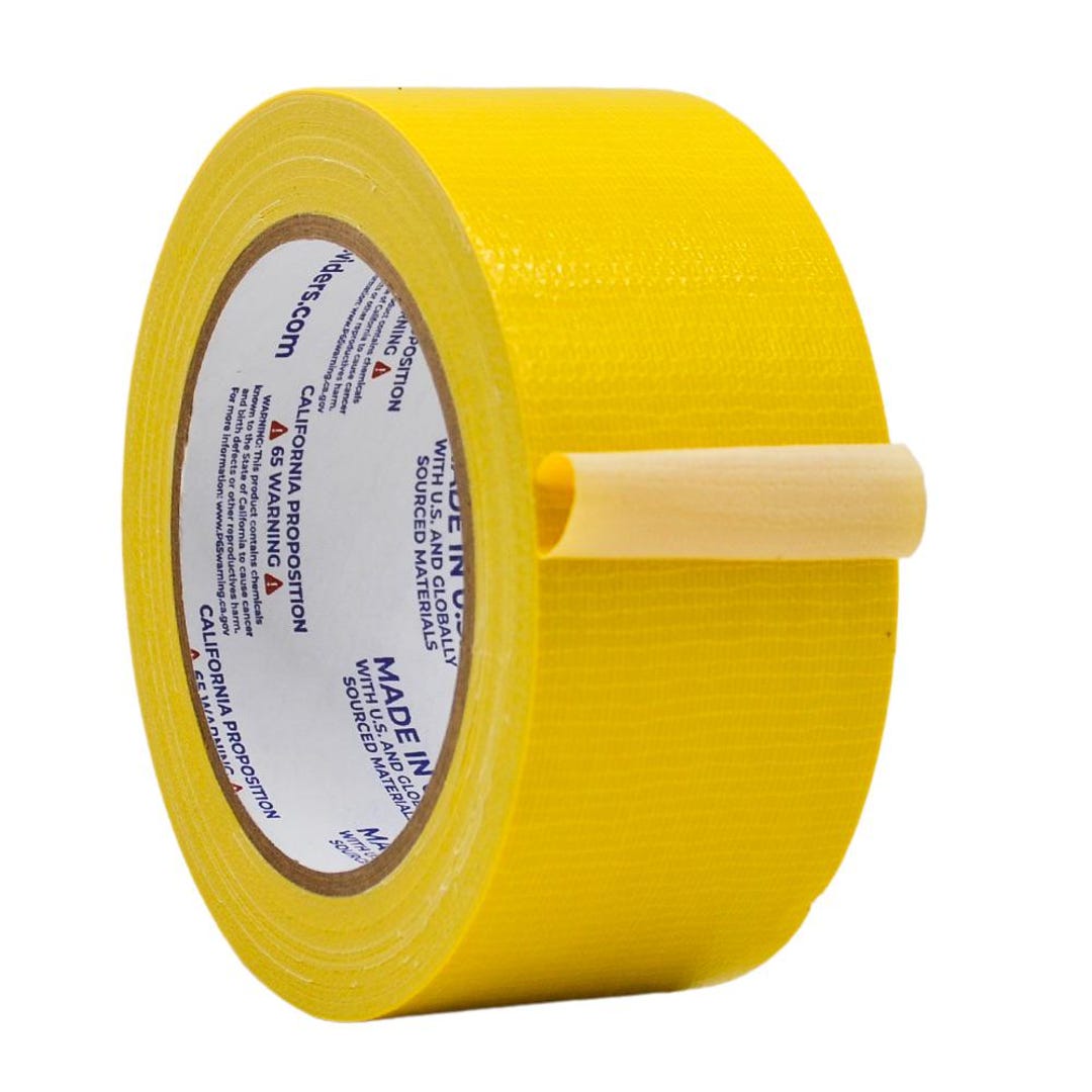 5 X 50m X 48mm High Quality Yellow Fabric Tape, High Adhesive, Gaffa Tape, With Natural Rubber Adhesive