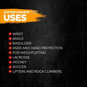 White Cotton Athletic Tape: Latex-Free Self-Adhesive (Pack of 3) image 7