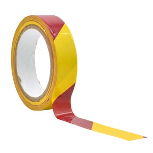 Safety Marking Tape - Magenta and Yellow, 18 yds. High-Visibility For Walls, Floors, Equipment, Warehouse, Factories. More Sizes Available