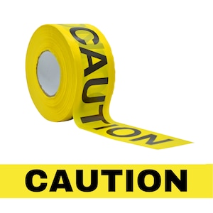 Barricade Caution Non-Adhesive Tape - 3 inch x 1000 ft. High Visibility for Workplace Safety, Marking Boundaries & Hazardous Areas.