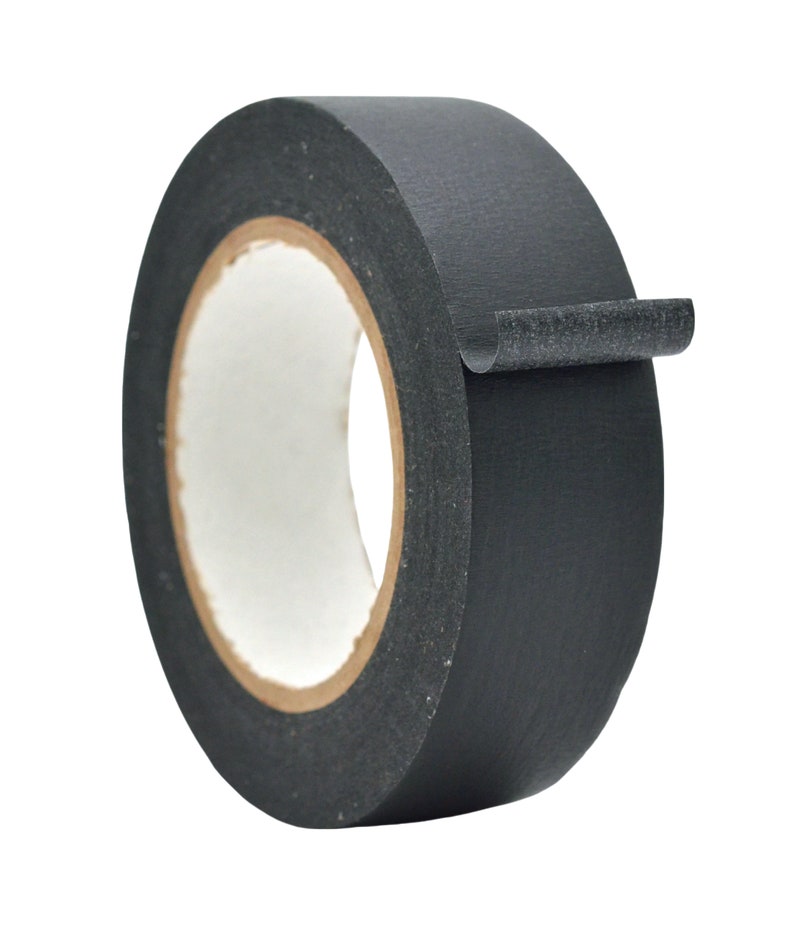 General Purpose Masking Tape, 1.5 inch x 60 yds. Painters Tape for Fun DIY Arts and Crafts, Labeling, Writable & Decorations. Black