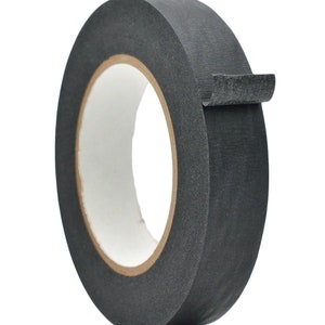 General Purpose Masking Tape, 1 inch x 60 yds. Painters Tape for Fun DIY Arts and Crafts, Labeling, Writable & Decorations. Black