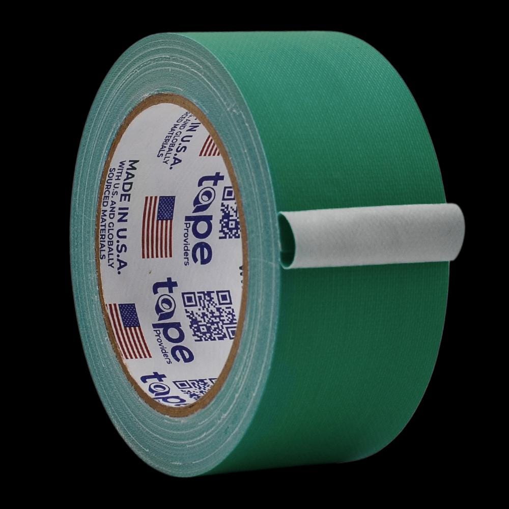 Gaffers Tape Heavy Duty 2 Inch X 30 Yards, Residue-Free Professional Grade, Matte Non-Reflective, Weatherproof, Green