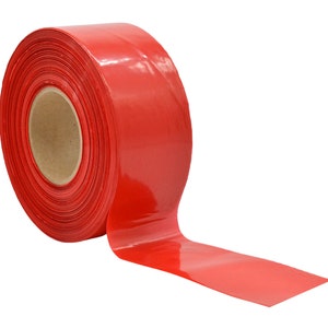 Barricade Caution Non-Adhesive Tape - 3 in x 1000 ft. High Visibility Bright Red for Workplace Safety, Marking Boundaries & Hazardous Areas.