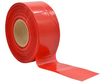 Barricade Caution Non-Adhesive Tape - 3 in x 1000 ft. High Visibility Bright Red for Workplace Safety, Marking Boundaries & Hazardous Areas.