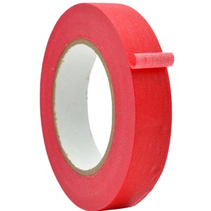 General Purpose Masking Tape, 1 inch x 60 yds. Painters Tape for Fun DIY Arts and Crafts, Labeling, Writable & Decorations. Red