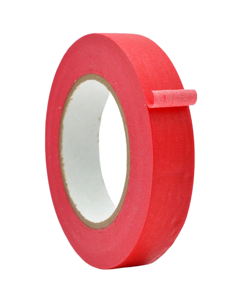 General Purpose Masking Tape, 1 inch x 60 yds. Painters Tape for Fun DIY Arts and Crafts, Labeling, Writable & Decorations. Red