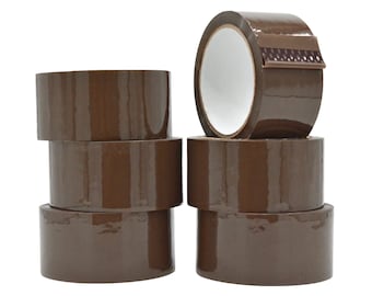 Cinta de embalaje color canela: resistente, 5 cm x 56 m - 6 rollos