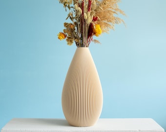Decorative Vase "VENUS" Beige 3D Printed Table Decor Made from Recycled Bio-Plastic