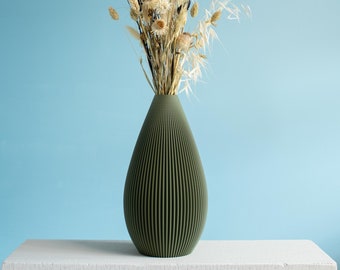 Decorative Vase "VENUS" Olive Green 3D Printed Table Decor Made from Recycled Bio-Plastic