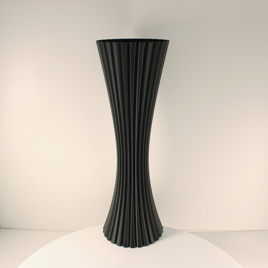 Tall Geometric Floor Vase Matte Black C187 Etsy