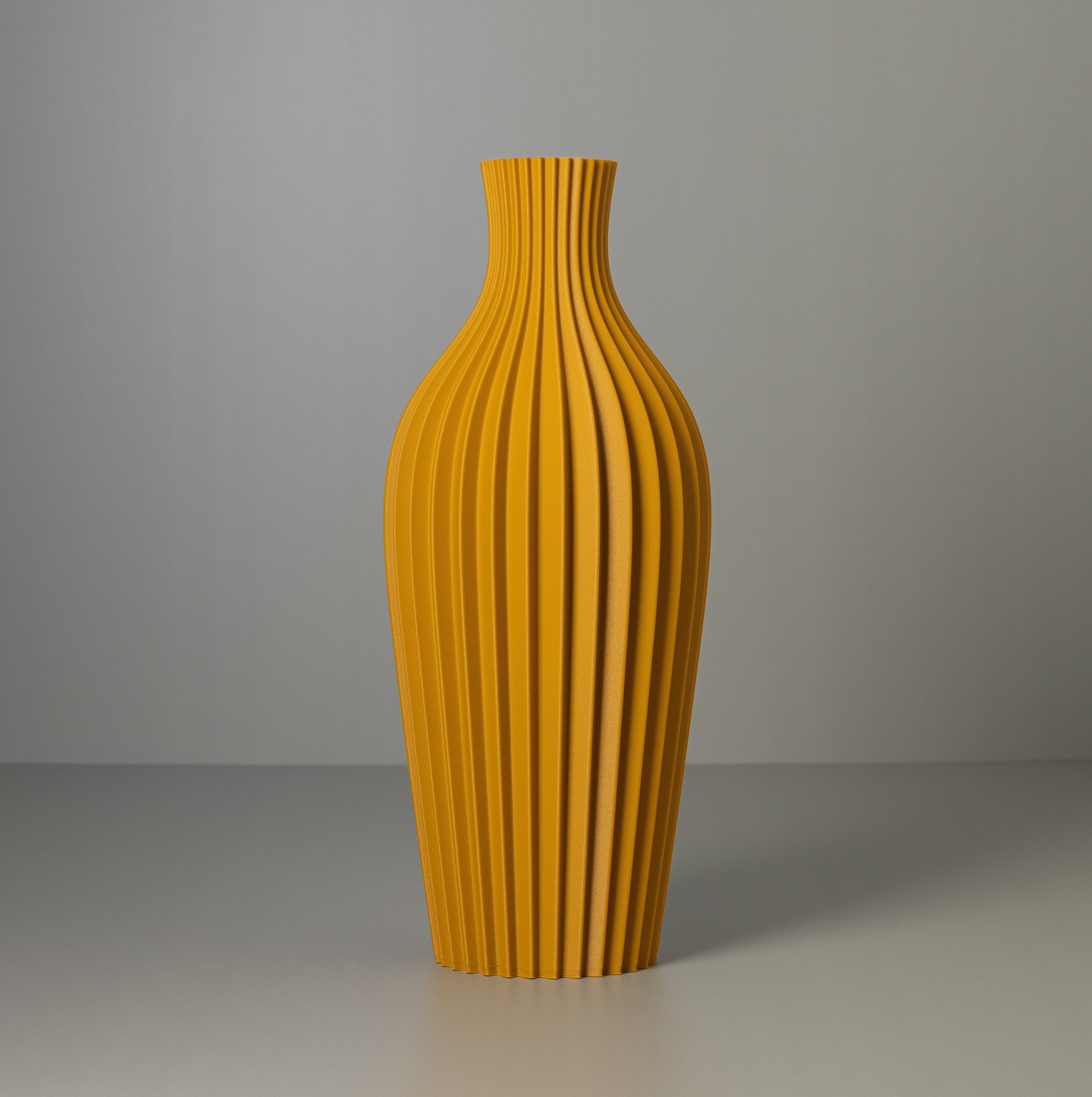Oval Decoration Vase DAISY, Matte 3D Printed Aesthetic Design Vase with a Striped Texture Made from Recycled Bioplastic