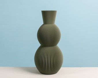 Decorative Vase "NOVA", Olive Green 3D Printed Home Gift Made from Recycled Bio-Plastic