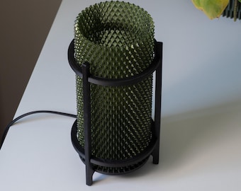 Olive Green PRISM Lamp – Modern Geometric Shade, Recycled PETG, Ambient Lighting, E14