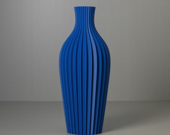 3D Printed Vase "DAISY" Cobalt Blue for Dried Flowers, Aesthetic Kitchen & Living Room Decor Made from Recycled Bio-Plastic