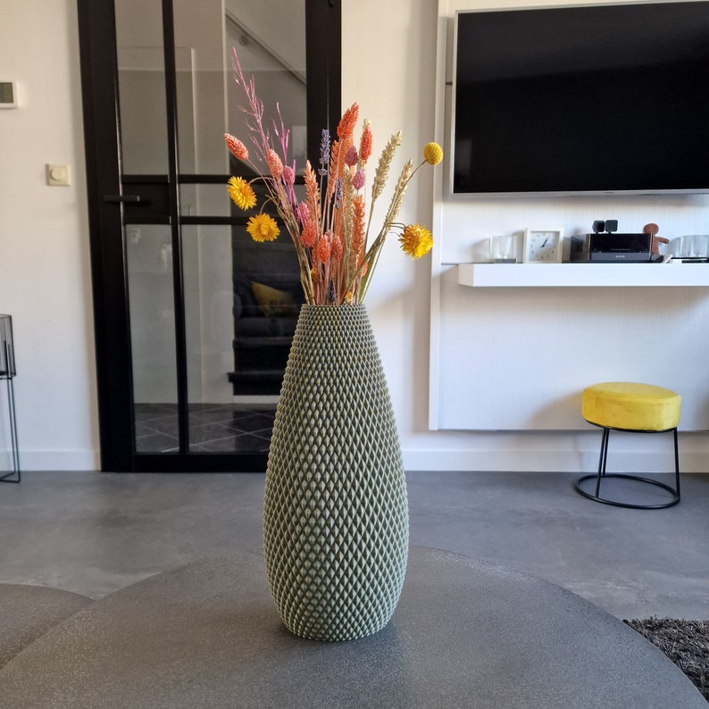 Tall Floor Vase FLUX Dried Flowers & Pampas Grass Minimalist Etsy