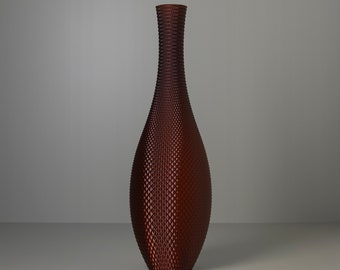 Tall Floor Vase EMERALD, Amber Aesthetic 3D Printed Room Decor for Dried Flowers Made from Recycled Plastic Water Bottles