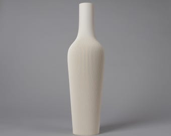 Hohe Vase GROOVE - 3D Gedruckte Bodenvase mit gerippter Textur - Für Pampasgras - Verschiedene Farben - Aus 100% recyceltem Biokunststoff