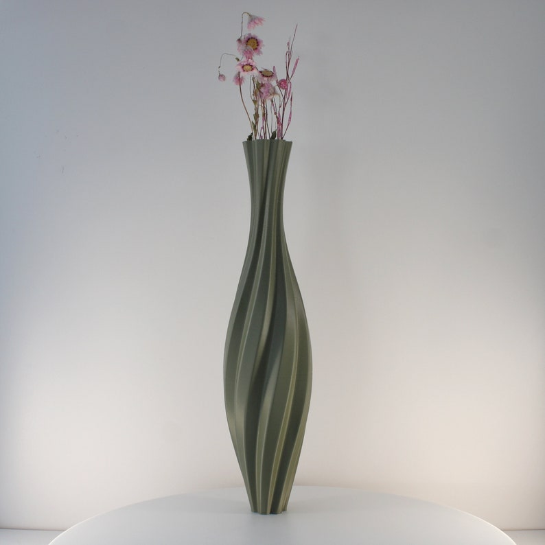 Tall Vase TWIST 3D Printed Floor Vase for Dried Flowers Room Etsy